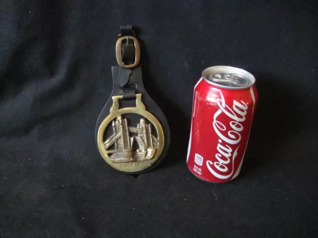 Vintage Brass Horse Medallion On Leather Strap ~ Tower Bridge