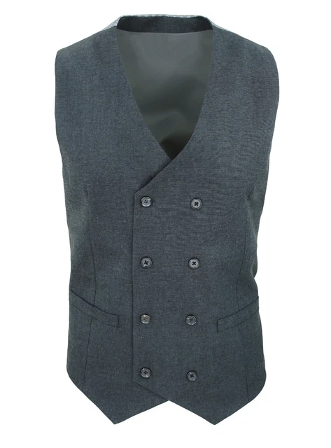 Gilet panciotto uomo Class Grigio scuro doppio petto casual elegante in cotone