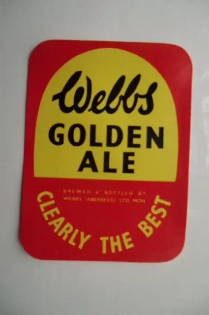 Mint Webbs Aberbeeg Golden Ale Brewery Beer Bottle Label