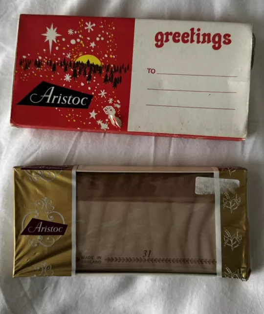 Aristoc Ascot Boxed Fully Fashioned Vintage Stockings X2 Christmas Size 9 1/2