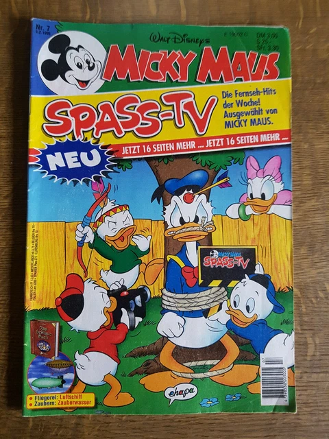 Micky Maus Comicheft  Nr.7 1995 mit Das Schlaue Buch Sammelkarten