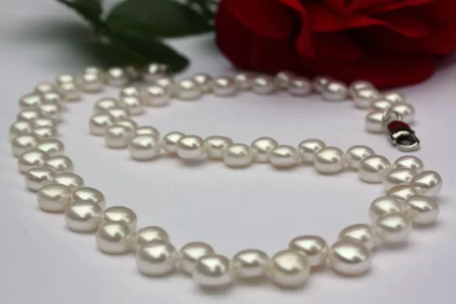 A51 40 CM ELEVAGE perles d'eau douce collier bijoux 2-reihige chaîne NEUF