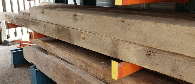 1896 Eastern Yellow Locust Beams Salvaged from NC Train Station Granite Quarry 3