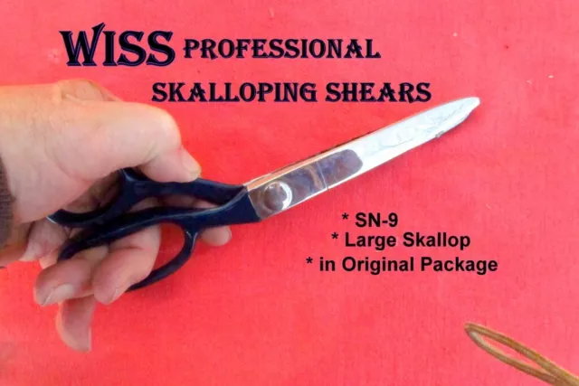 Vintage WISS Lg Skalloping Shears SN-9 Pinking 9” Scissors Original Box USA Made