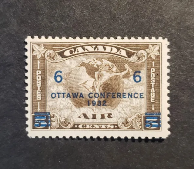 Stamps Canada Mint: C4 6c on 5c olive brown Air Mail VF MH