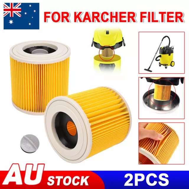 2x Cartridge Filter for Karcher WD WD2 WD3 Series Wet & Dry Vac Vacuum Cleaner