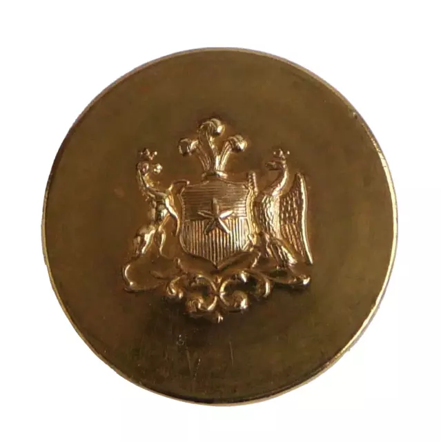 Bouton de livrée - Armes du Chili - 25 mm - Fin XIXe / Déb. XXe - Livery Button