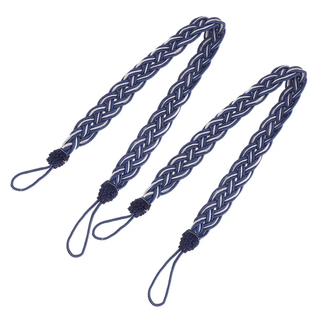 2 Pcs Hand Tie Curtain Clips Buckle Holdback Window Tiebacks Tassel Rope