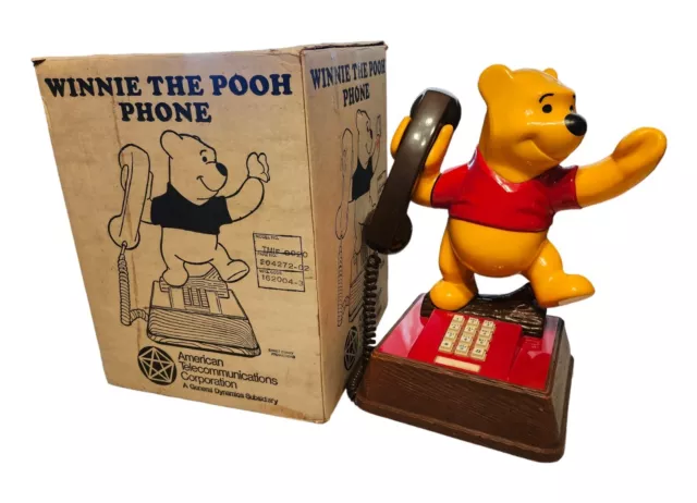 Walt Disney Winnie The Pooh Bear Vintage Push Button Home Telephone ‘76
