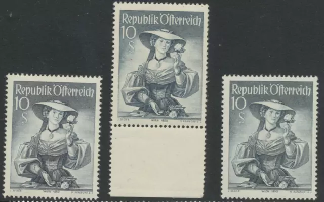 1952 Trachten - 3x10 Schilling - alle Gummiarten  ** rand05