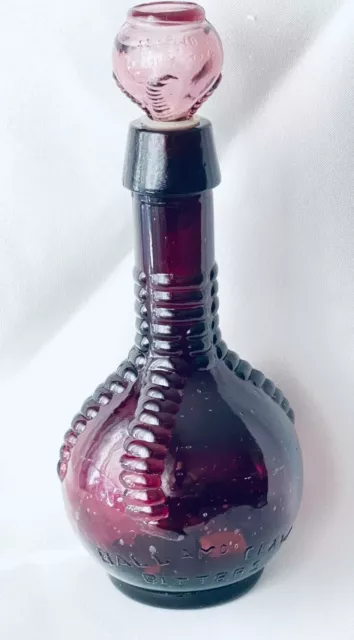 Vintage Ball AMD Claw Bitters Purple Glass Bottle  9.25"
