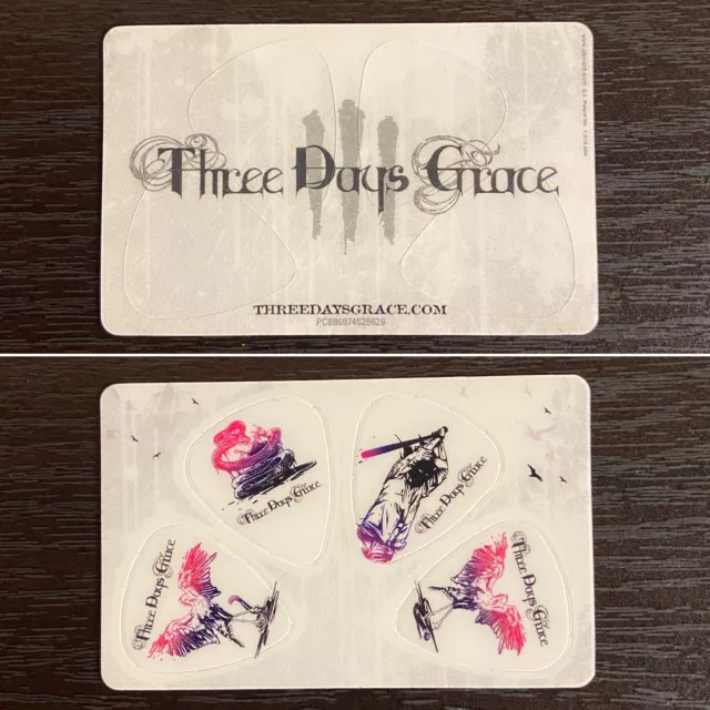 Three Days Grace Guitar Pick Card Set of 4 Picks Breaking Benjamin Papa Roach
