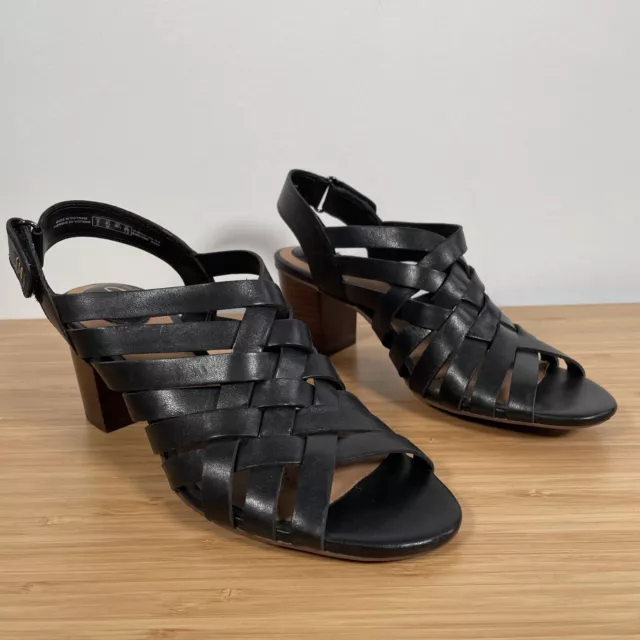 Clarks black strappy sandals hotsell
