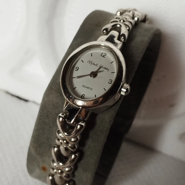 Montre Femme Michel Delaby Occasion - Cadran Jaune Et Bleu, Montre Bracelet Portée