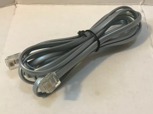 2 Metre Rj11 To Rj11 Cable Lead 4 Pin Modular Adsl Dsl Router Modem Phone Silver