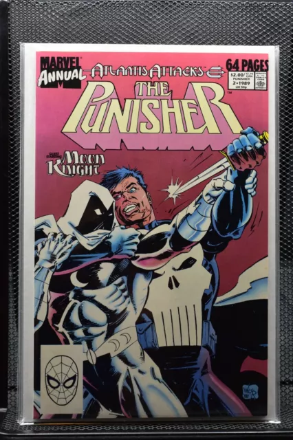 Punisher Annual #2 Marvel 1989 1st Moon Knight Meeting Atlantis Attacks 9.6