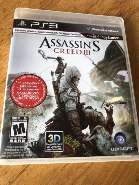 Assassins Creed 3 PS3 (Sony Playstation3, 2012) Complete In Box Very Good
