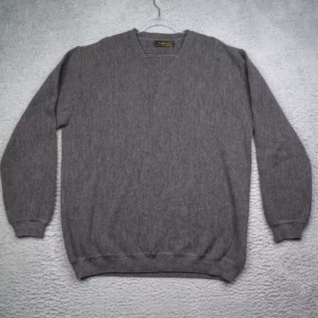 Peru Unlimited Mens XL Gray Long Sleeve Sweater Baby Alpaca & Wool Blend Soft