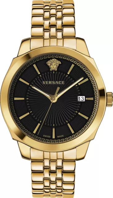 Versace VEV901723 Icon Classic black gold Stainless Steel Men's Watch NEW