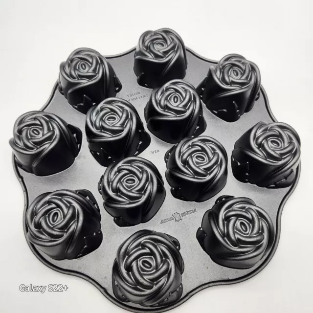 Sweetheart Rose Muffin Cupcake NORDIC WARE Tray Pan dessert mini cakes USA