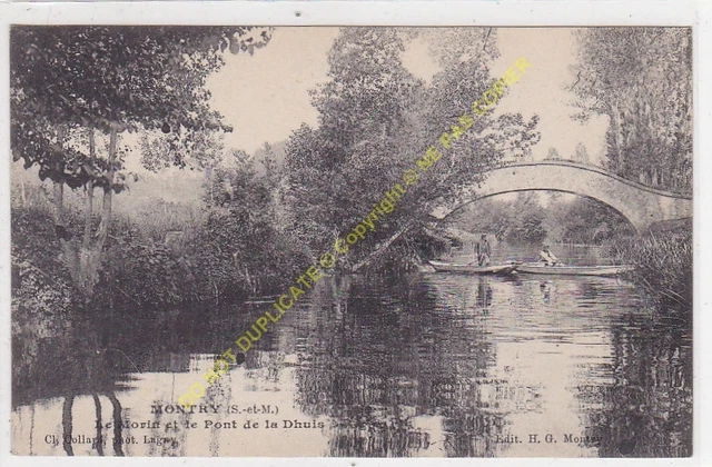 CPA 77450 Montry The Morin & Bridge Of La Dhuis Cartoon Boats Edit Collard