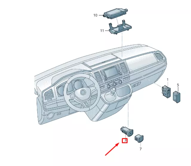 VW TRANSPORTER VI T6 USB Socket With Cover 6C0035726 NEW GENUINE