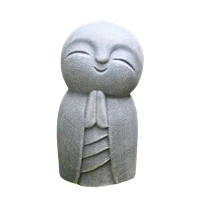 Statue Vivid Attractive Grey Little Jizo Buddha Sculpture Anti-deform