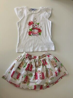 Mayoral Girls Outfit Set Skirt & T Shirt Age 3 Years  Vgc