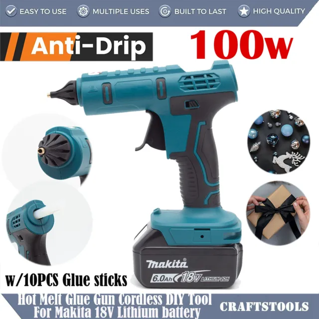 100W Cordless Hot Glue Gun for Makita 18V Li-ion Battery for Arts & Crafts & DIY