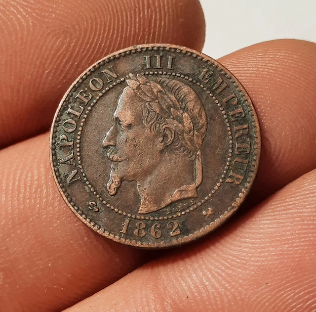 2 Centimes 1862 K Bordeaux, NAPOLÉON III,  Tête Laurée