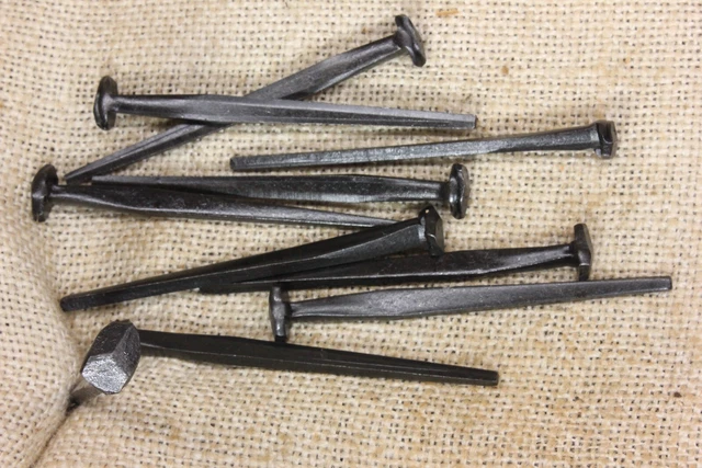 3" Rose head 10 nails antique square wrought iron vintage Spikes Decorative look 4