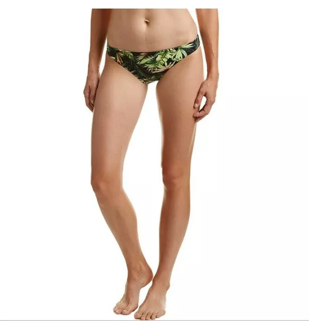 Lucky Brand Coastal Palms Skimpy Hipster Bikini Bottom Black Size L 4291