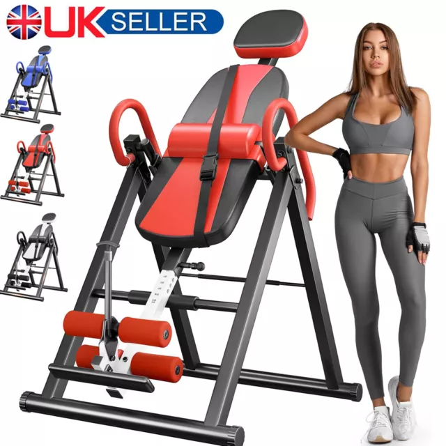 300LBS Inversion Table Gravity Stretcher Foldable Back Neck Inverter Home Gym UK