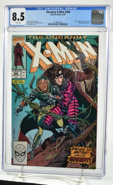Uncanny X-Men #266 (1990) CGC Graded 8.5 1st Full App. Gambit Andy Kubert Marvel
