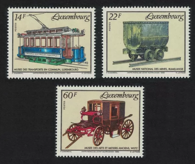 Luxembourg Tram Horse-drawn carriage 1993 MNH SG#1361-1363 MI#1324-1326