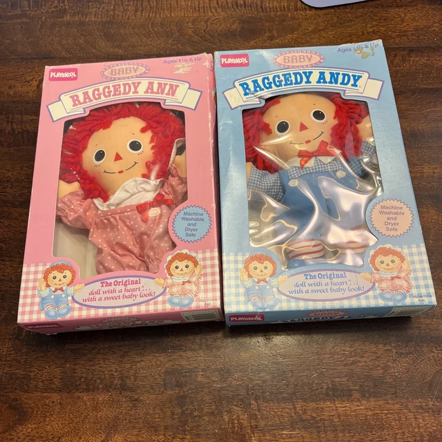 1989 Playskool Raggedy Ann and Andy Dolls In Original Box