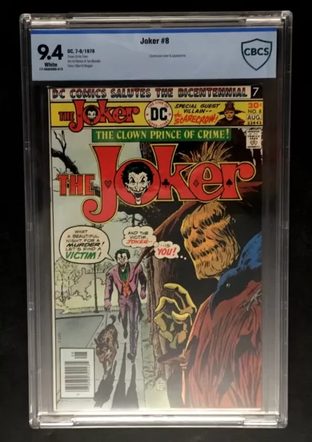 Joker #8 Cbcs Graded 9.4 Nm Wp Scarecrow Cover Dc Comics 1976 Batman Not Cgc