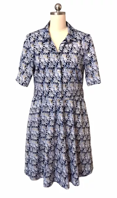 Brooks Brothers Floral Sateen Shirt Dress A-Line Pockets NO BELT Women’s Sz 12