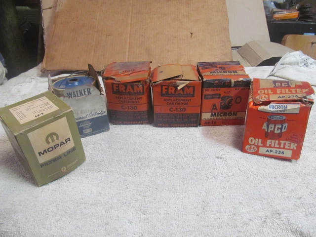 (6) Vintage Cartridge Type Oil Filters, 1938 To 1968 Chrysler Products 2129023