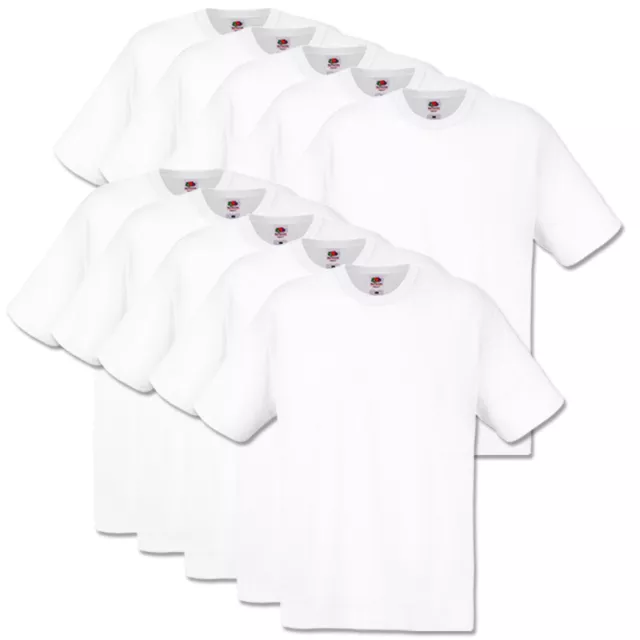 5er / 10er FRUIT OF THE LOOM T-SHIRT ORIGINAL WEISS HERREN SHIRT - S M L XL XXL