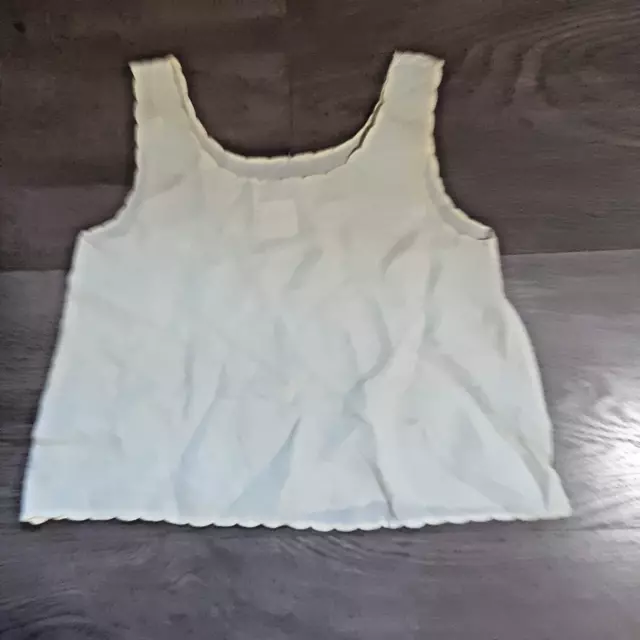 Pair antique infant baby slip dresses yellow white handmade scallopeed edges