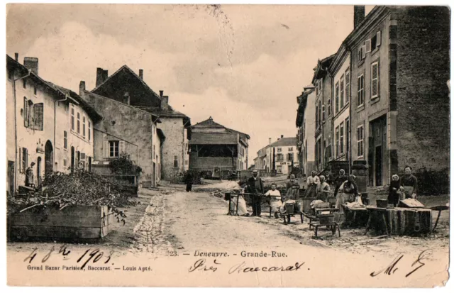 CPA 54 - DENEUVRE (Meurthe et Moselle) - 23. Grande Rue (animée) - dos simple