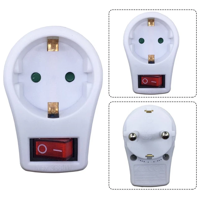 Adaptador de alimentación enchufe toma de corriente interruptores enchufes retardante de llama PP