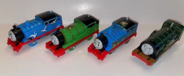 Lot of 4 Trackmaster Motorized Trains Emily Percy Seagull Snake Jungle Thomas