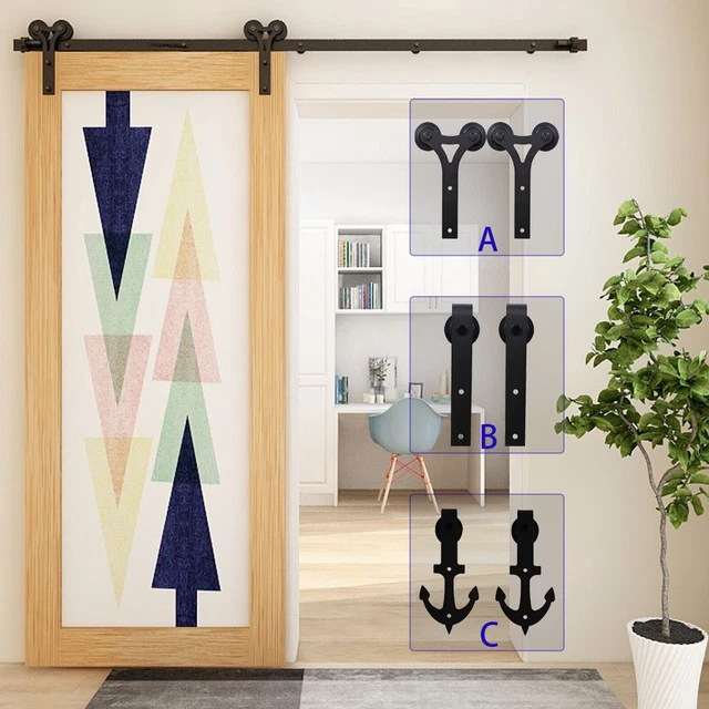 4-20FT Sliding Barn Door Hardware Closet Track Hanger Kit for Single/Double Door