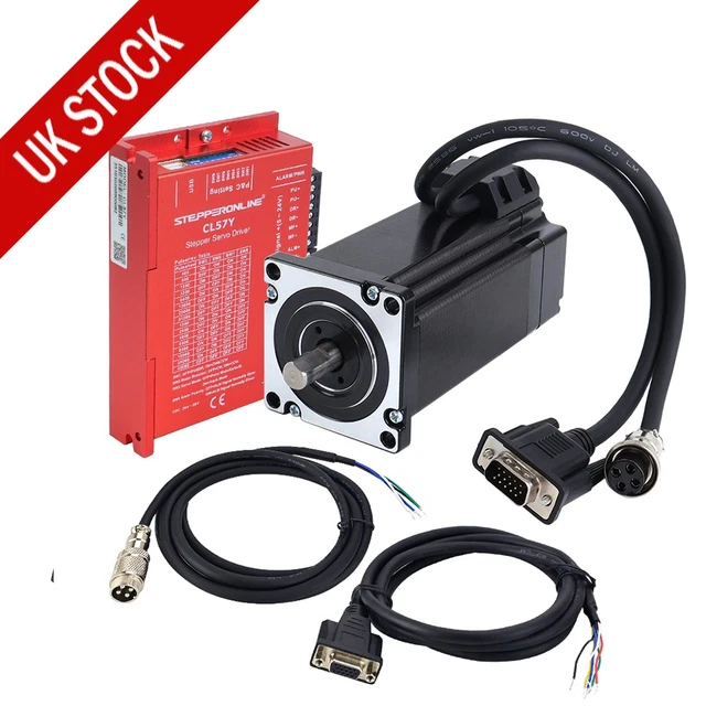 Nema 23 Stepper Motor & Driver CNC Kit - 3Nm (425 Oz.in), 4.2A, 1.8° Step, 24-48V DC