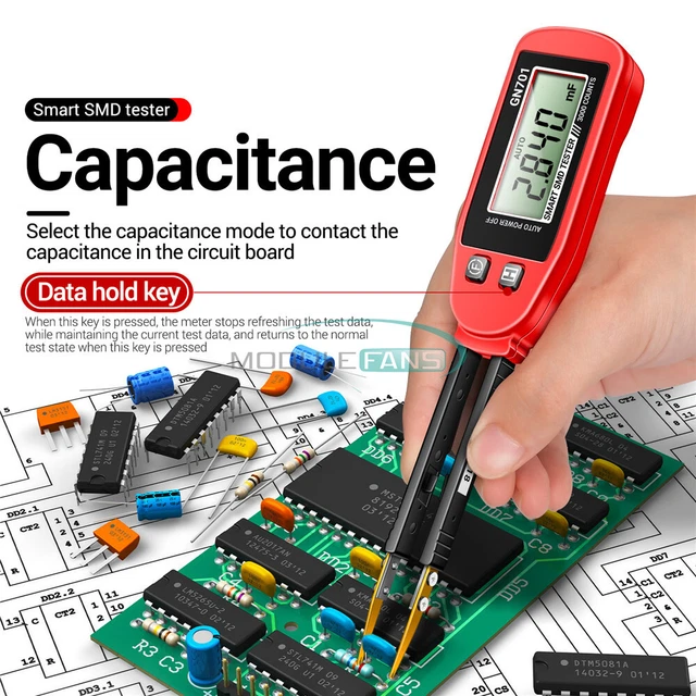 SMD Tester Resistance Capacitance Meter Component Multimeter w/ LCD display