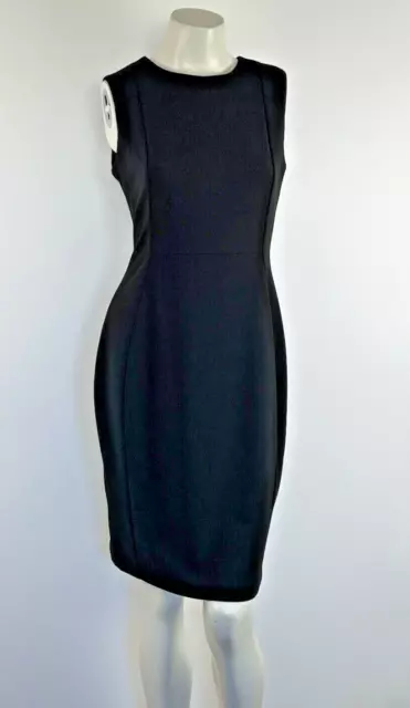 Calvin Klein Women's Size 10 Classic Black Gold Hardware Zipper Sheath Dress