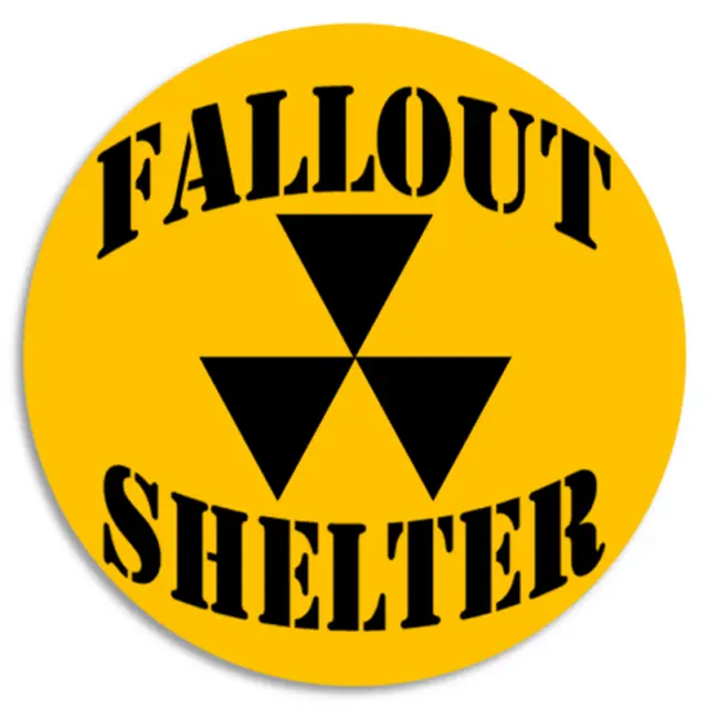 Fallout Shelter Sign Symbol Logo - 10 Pack Circle Stickers 3 Inch - Nuclear