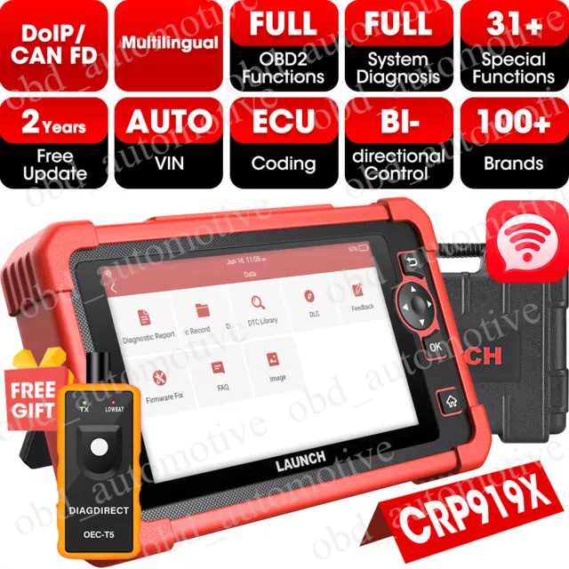 LAUNCH X431 CRP919X OBD2 Scanner ECU Coding Bidirectional Scan Tool All Systems